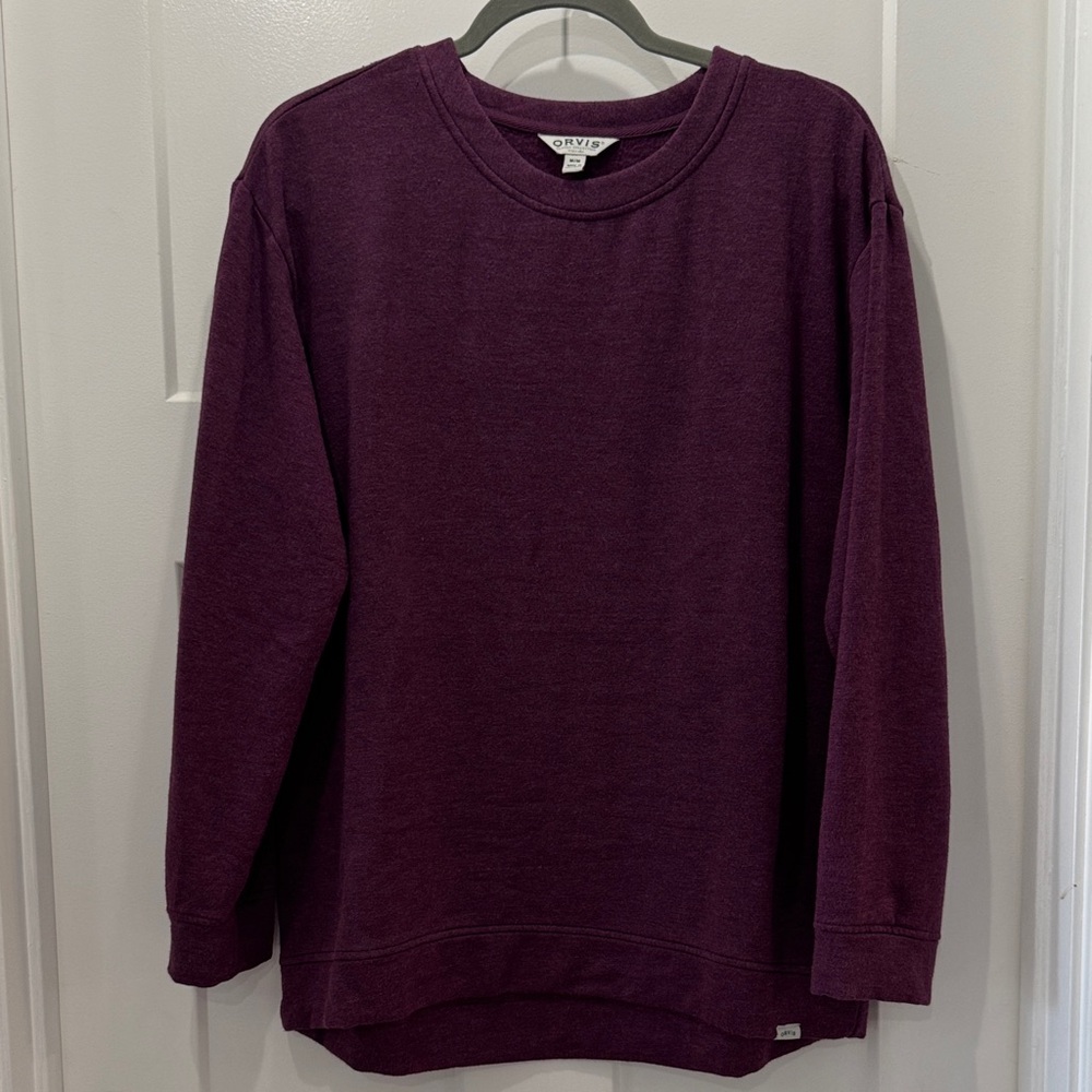 Orvis Women’s Deep Purple Soft Crewneck Sweater Size Medium